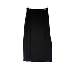 Gianni Essentials Black Maxi Skirt High Waist‎ Slit Career Made in USA 12